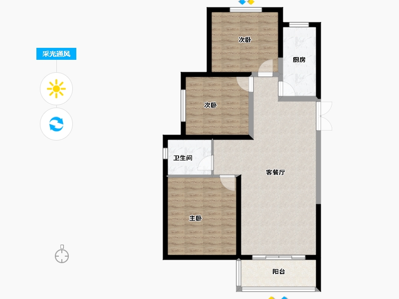 甘肃省-兰州市-城乡居壹号苑-87.97-户型库-采光通风