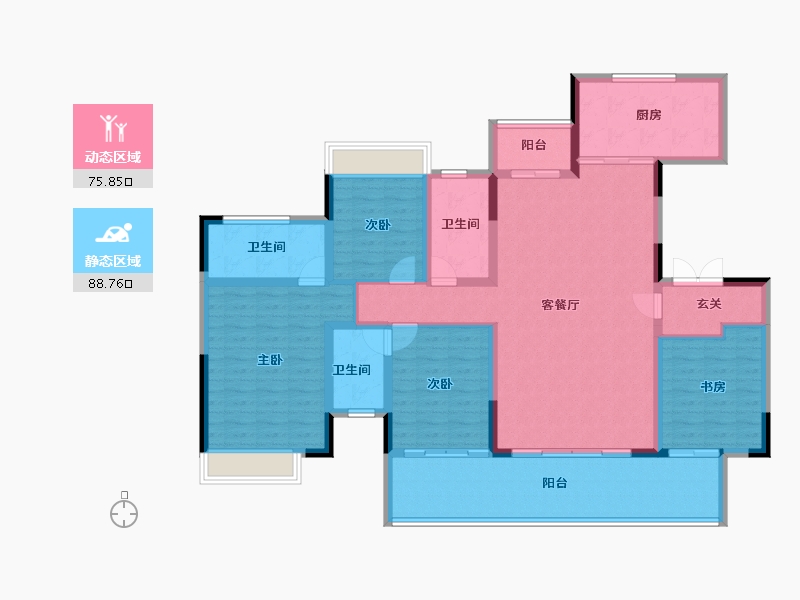 广西壮族自治区-南宁市-彰泰红-148.51-户型库-动静分区