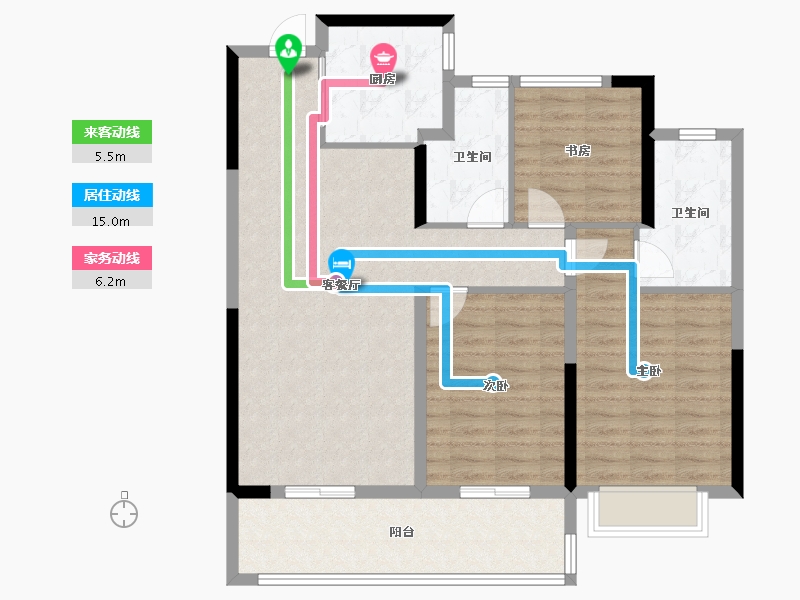 浙江省-宁波市-荣安·新月河滨-100.00-户型库-动静线