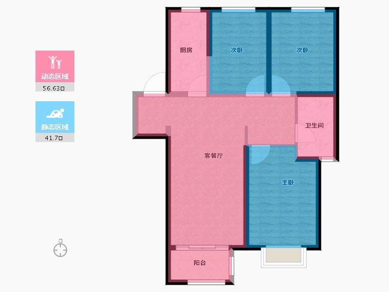 甘肃省-兰州市-兰州融创城-88.01-户型库-动静分区