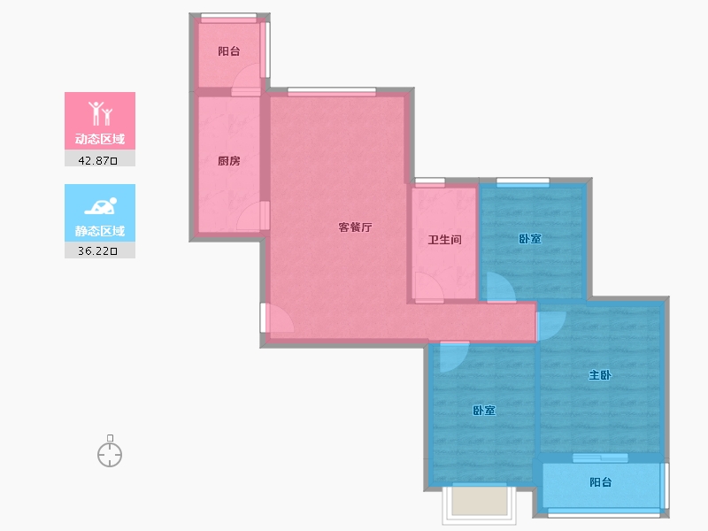 浙江省-宁波市-恒大山水城-70.40-户型库-动静分区