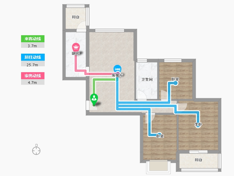 浙江省-宁波市-恒大山水城-70.40-户型库-动静线