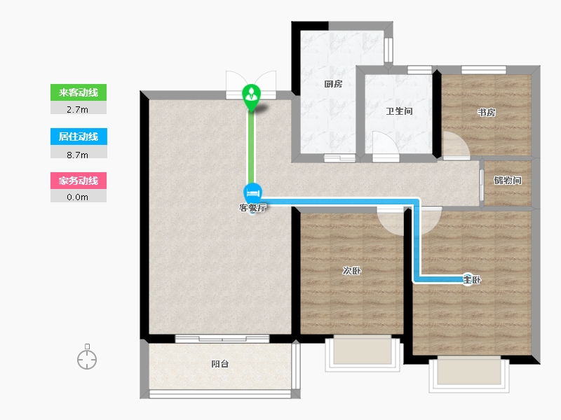 甘肃省-兰州市-城乡居壹号苑-87.78-户型库-动静线