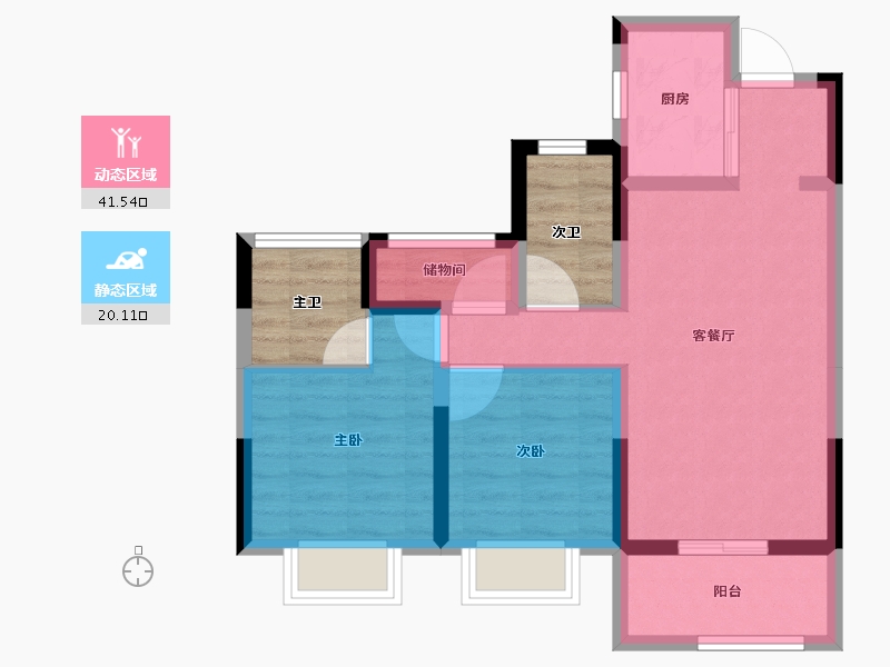 浙江省-绍兴市-公元2020-61.72-户型库-动静分区