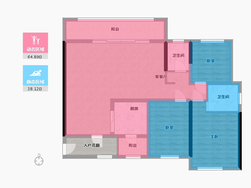 湖北省-恩施土家族苗族自治州-飞洋学府蘭郡-81.00-户型库-动静分区