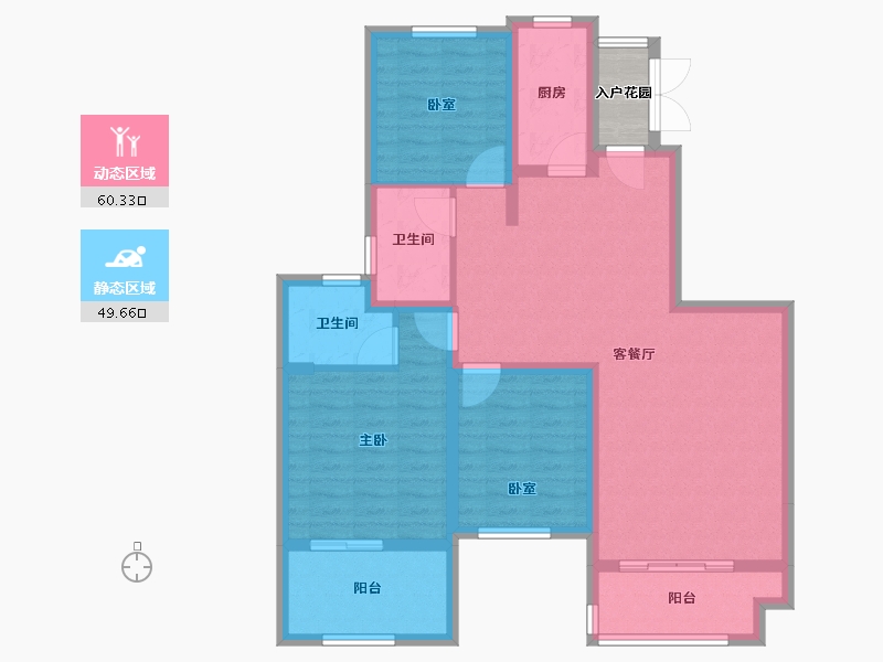 浙江省-宁波市-恒大山水城-100.80-户型库-动静分区