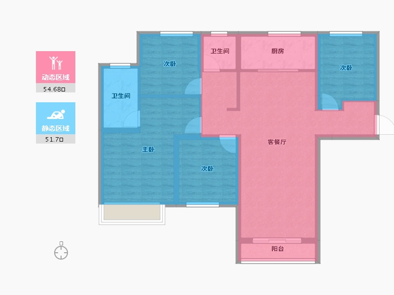 甘肃省-兰州市-万科时代之光-94.91-户型库-动静分区