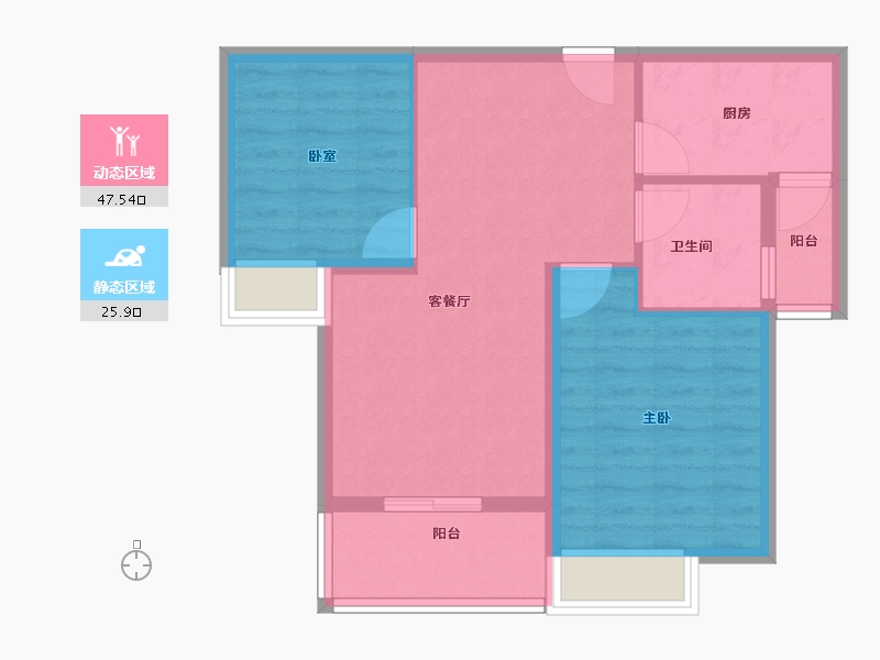 浙江省-宁波市-恒大山水城-65.60-户型库-动静分区