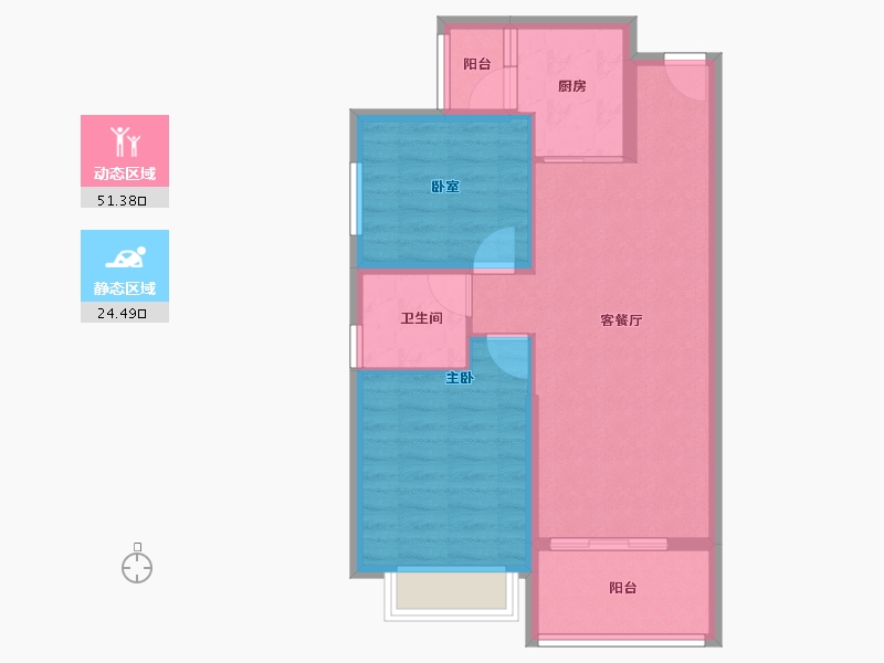 浙江省-宁波市-恒大山水城-68.00-户型库-动静分区