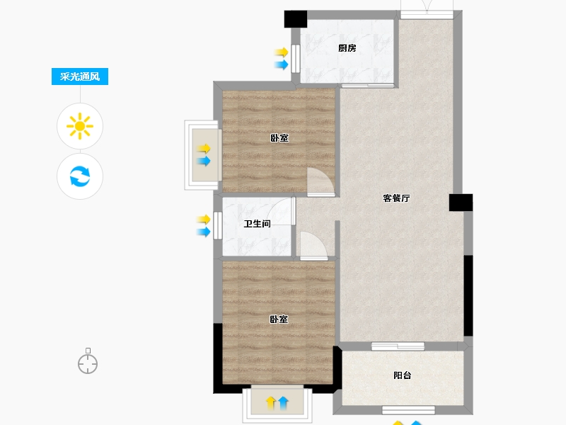 湖南省-衡阳市-衡山大院-65.00-户型库-采光通风