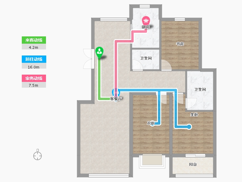 宁夏回族自治区-银川市-建博花园-108.89-户型库-动静线