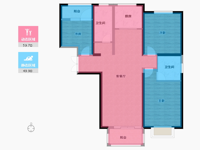 甘肃省-兰州市-润泽佳苑-97.57-户型库-动静分区