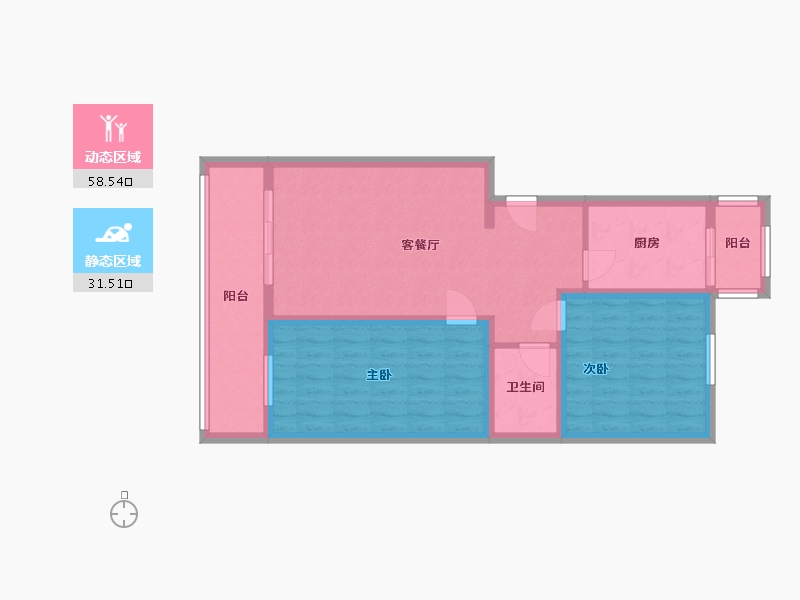 北京-北京市-烛光小区-80.00-户型库-动静分区