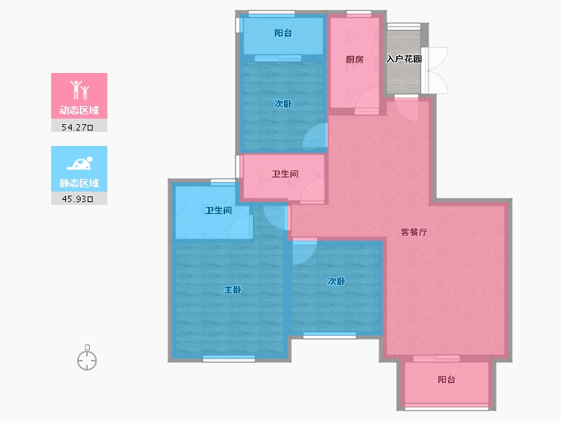 浙江省-宁波市-恒大山水城-92.00-户型库-动静分区