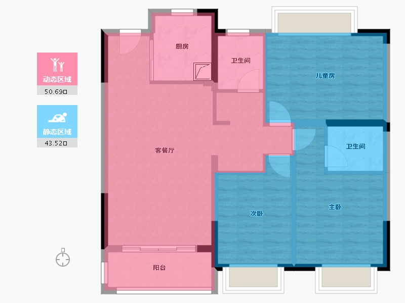 江苏省-苏州市-兰亭都荟-93.80-户型库-动静分区