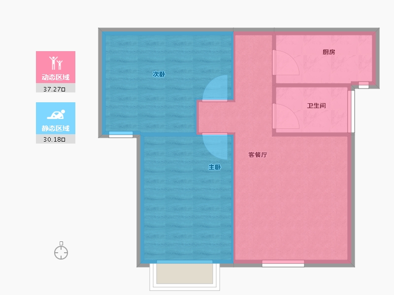 甘肃省-兰州市-璀璨时代(二期)-61.16-户型库-动静分区