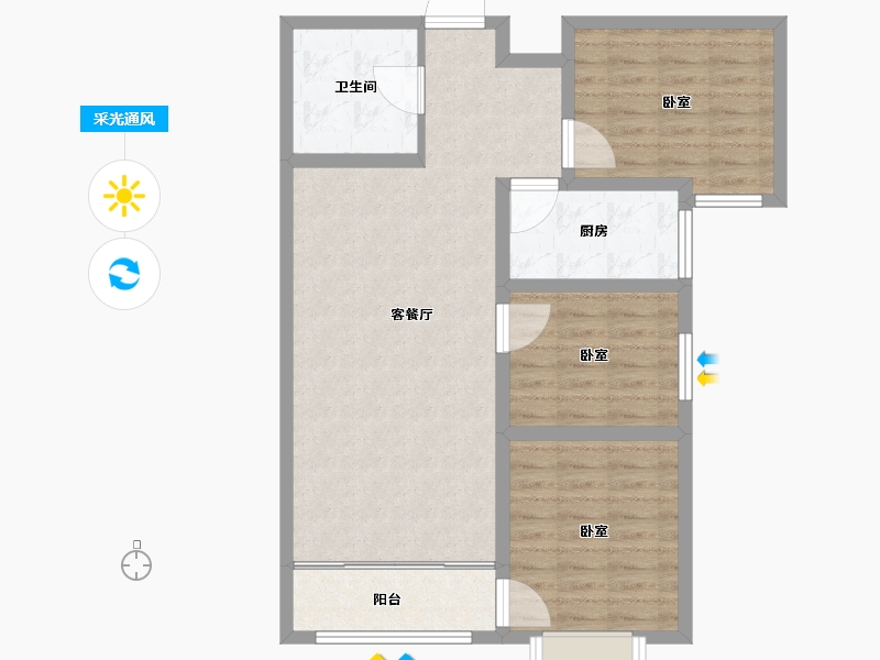 甘肃省-兰州市-兴隆和畅苑-84.00-户型库-采光通风