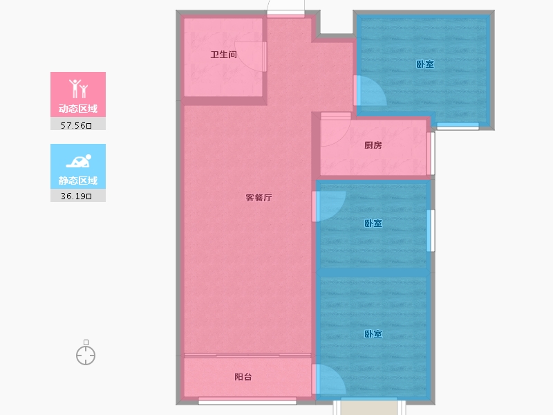 甘肃省-兰州市-兴隆和畅苑-84.00-户型库-动静分区