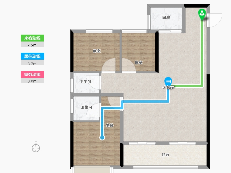 甘肃省-兰州市-蓝光雍锦阁-105.61-户型库-动静线