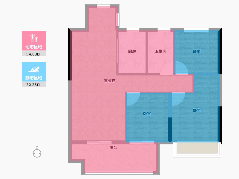 甘肃省-兰州市-蓝光雍锦阁-76.80-户型库-动静分区