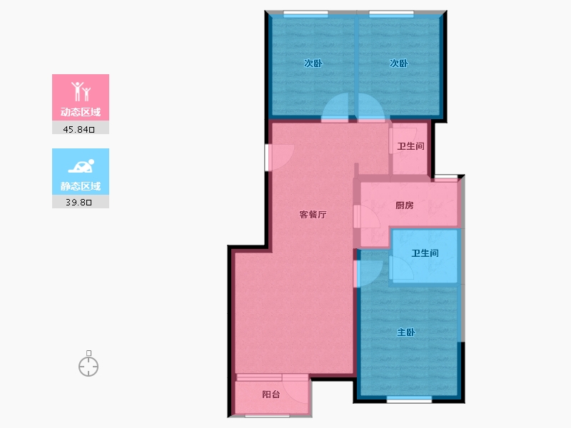 北京-北京市-佳悦丽庭·住宅-76.56-户型库-动静分区