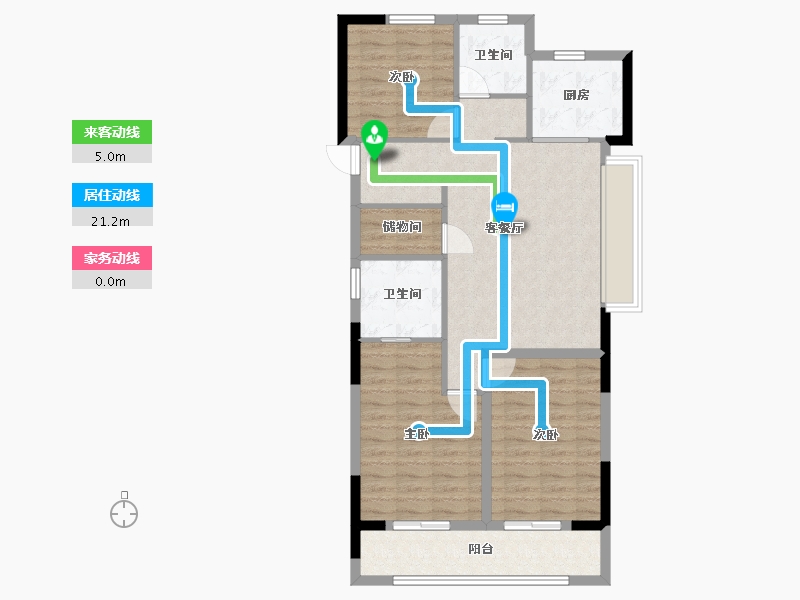 浙江省-宁波市-兰香园-88.00-户型库-动静线