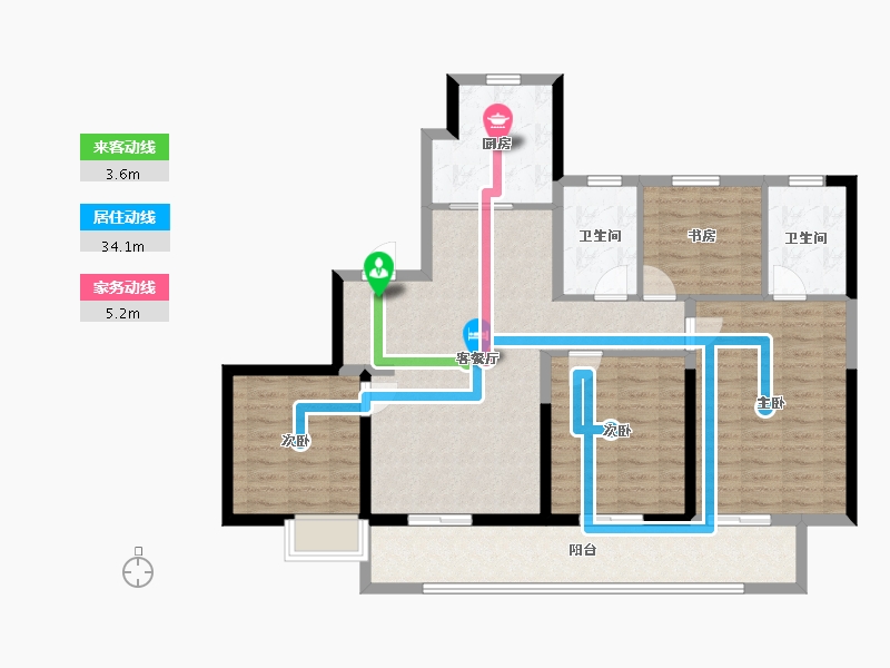 浙江省-宁波市-绿城·通山未来社区-111.20-户型库-动静线