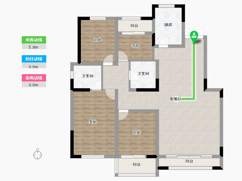 甘肃省-兰州市-兴隆和畅苑-121.08-户型库-动静线