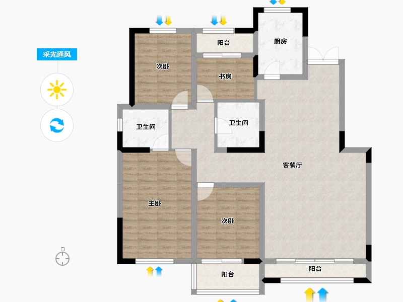 甘肃省-兰州市-兴隆和畅苑-121.08-户型库-采光通风