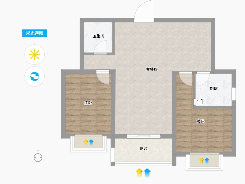 甘肃省-兰州市-兰石豪布斯卡-66.83-户型库-采光通风