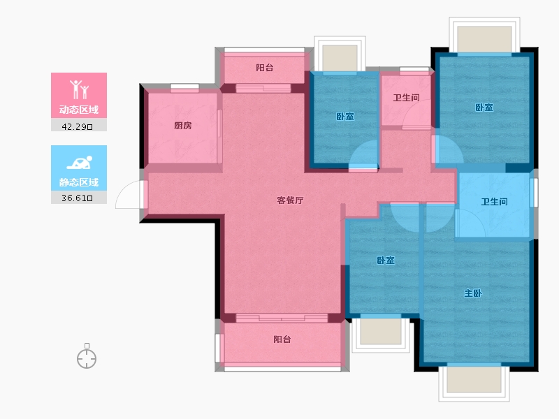 广东省-佛山市-恒大郦湖城-69.17-户型库-动静分区