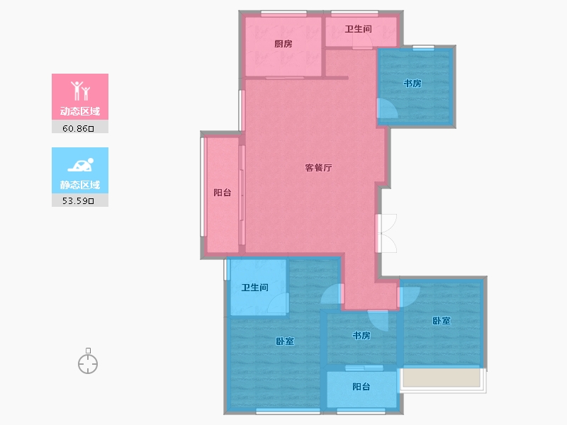 浙江省-杭州市-枫柏兰庭-103.01-户型库-动静分区