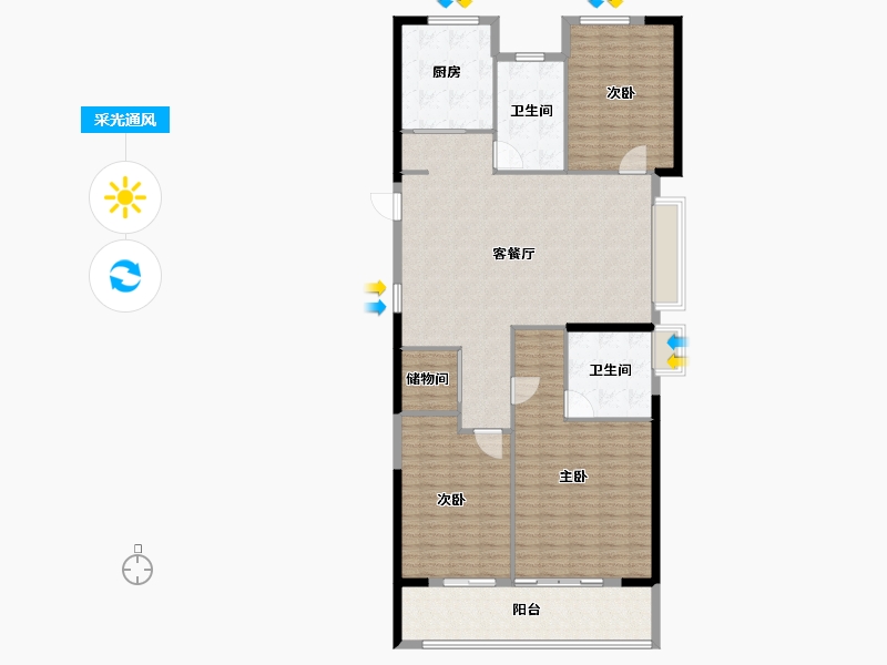 浙江省-宁波市-绿城·通山未来社区-159.20-户型库-采光通风