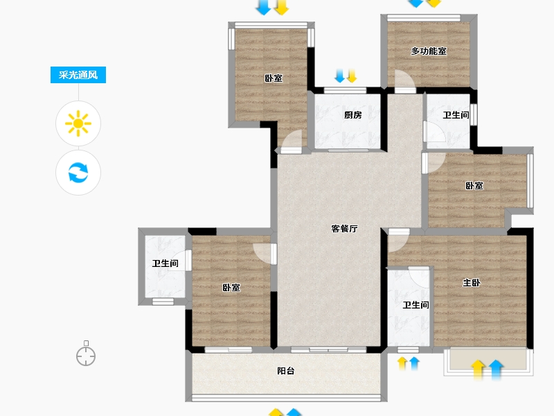 广西壮族自治区-南宁市-彰泰红-118.00-户型库-采光通风