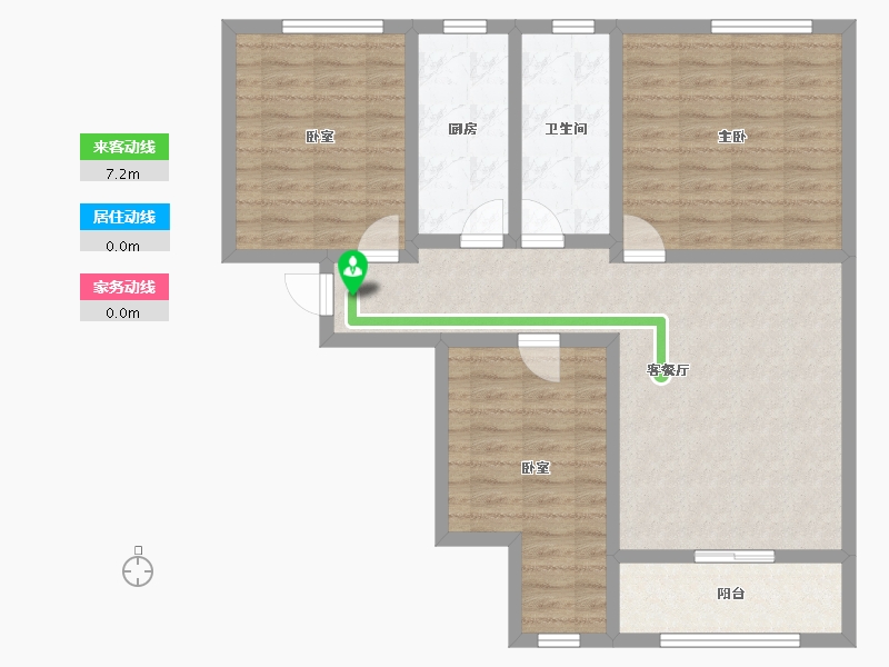 西藏自治区-拉萨市-九洲城二期-92.64-户型库-动静线