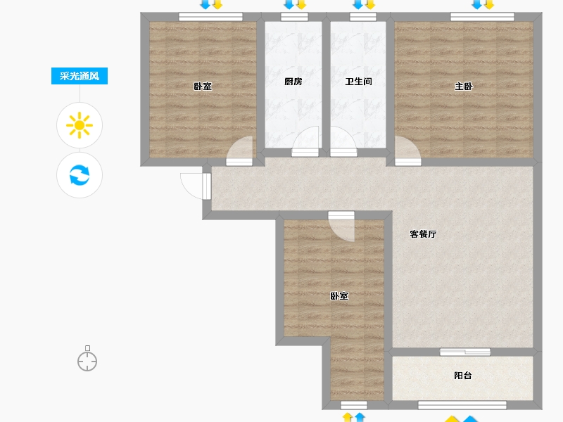 西藏自治区-拉萨市-九洲城二期-92.64-户型库-采光通风