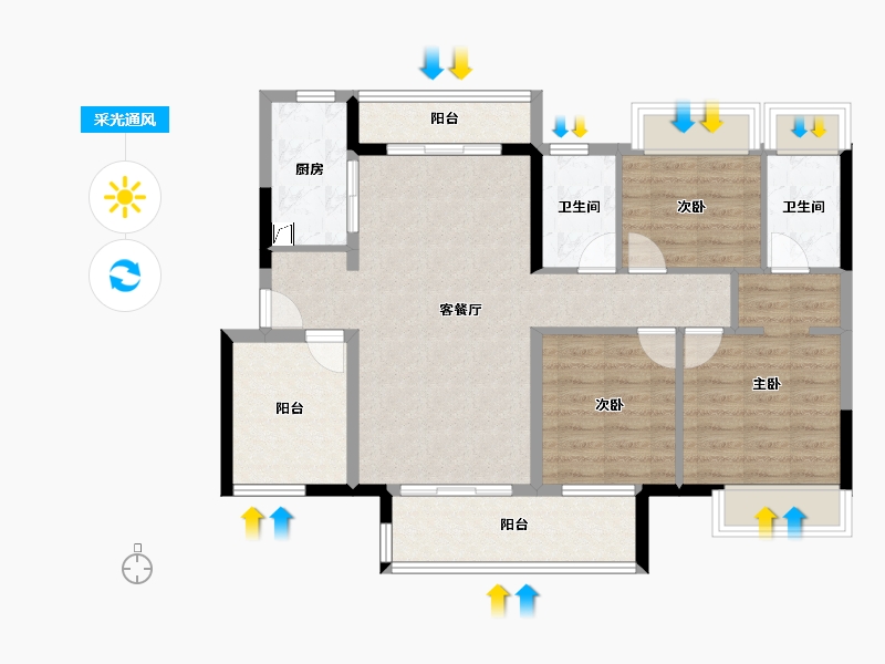 广东省-佛山市-常乐府-90.55-户型库-采光通风