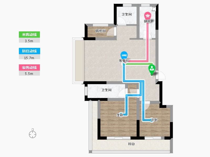 浙江省-杭州市-如沐清晖城-73.10-户型库-动静线