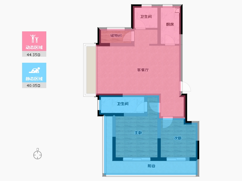 浙江省-杭州市-如沐清晖城-73.10-户型库-动静分区