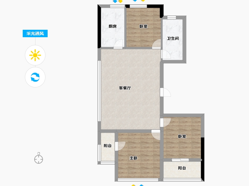 甘肃省-兰州市-绿城春风燕语-71.20-户型库-采光通风