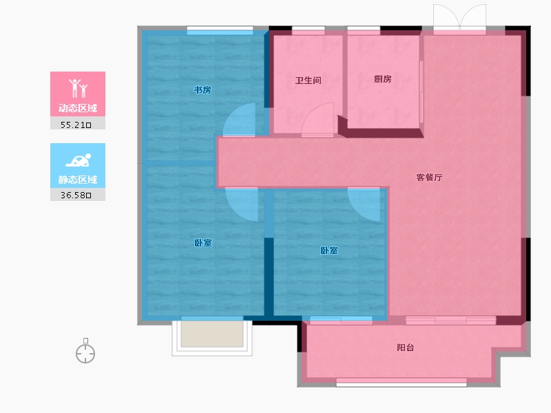 江西省-南昌市-南昌嘉福·未来城-83.20-户型库-动静分区