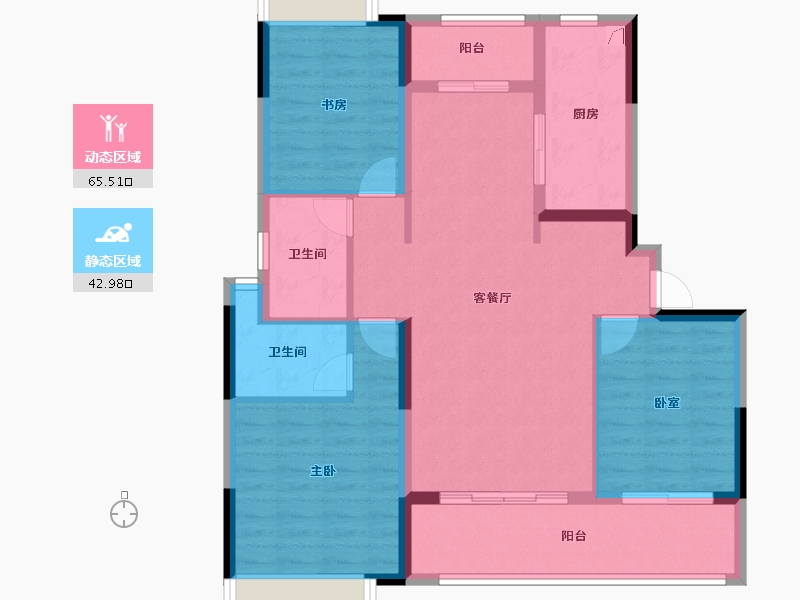 广东省-佛山市-中海云麓公馆-96.80-户型库-动静分区