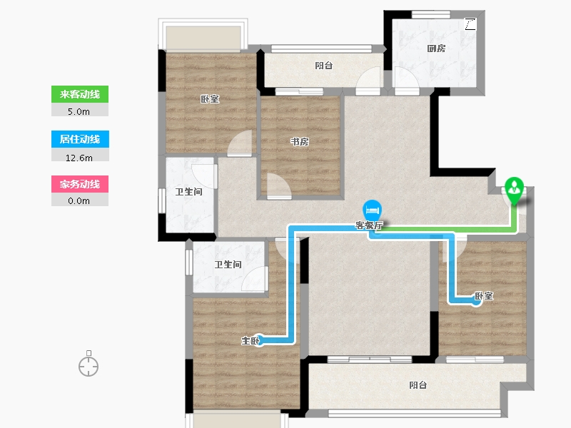 广东省-佛山市-中海云麓公馆-107.20-户型库-动静线