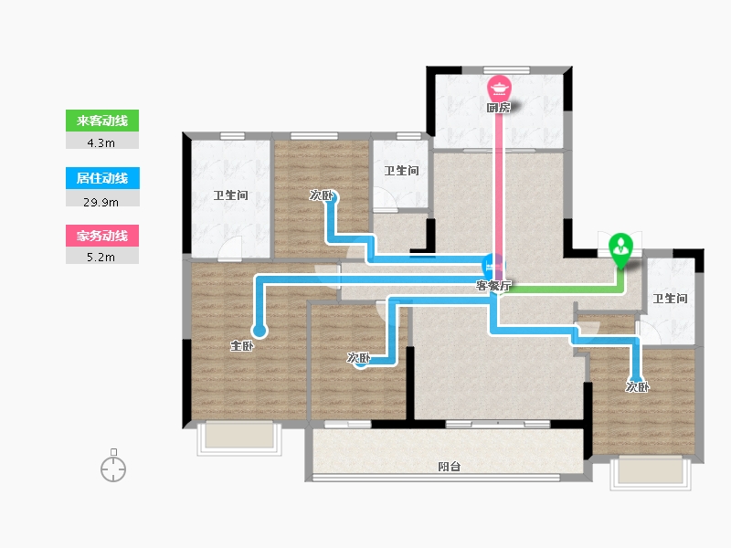 浙江省-宁波市-兰香园-135.20-户型库-动静线