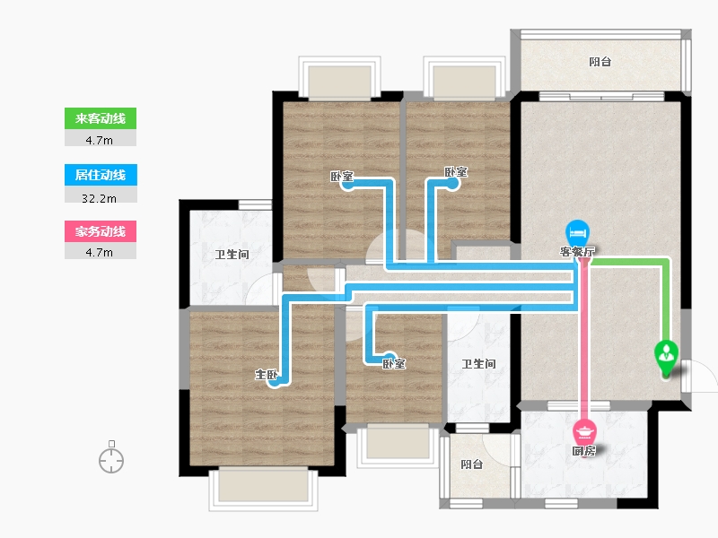 广东省-佛山市-恒大郦湖城-97.57-户型库-动静线