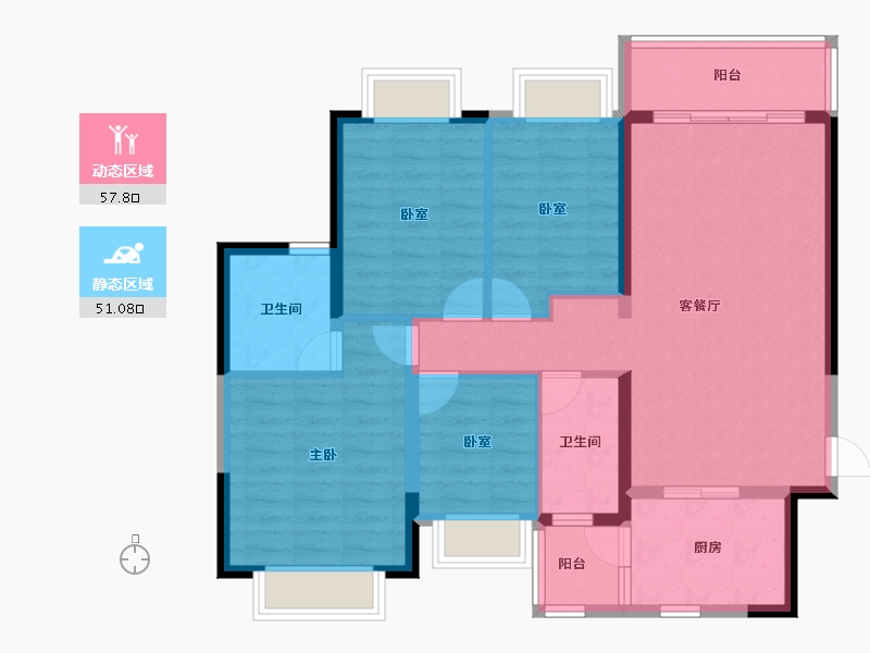 广东省-佛山市-恒大郦湖城-97.57-户型库-动静分区