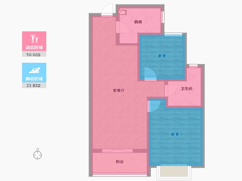 甘肃省-兰州市-兰石豪布斯卡-64.92-户型库-动静分区