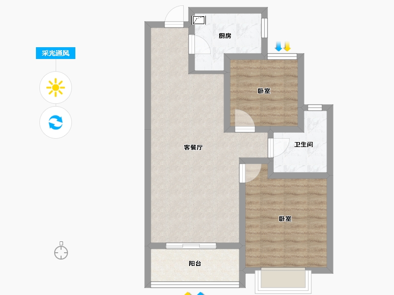 甘肃省-兰州市-兰石豪布斯卡-64.92-户型库-采光通风