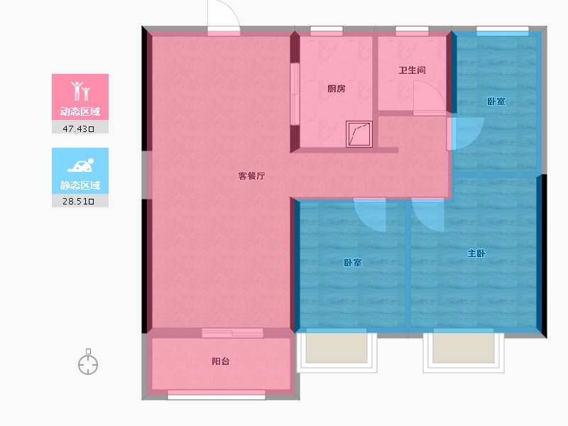 云南省-昆明市-海伦堡大城小院-96.26-户型库-动静分区