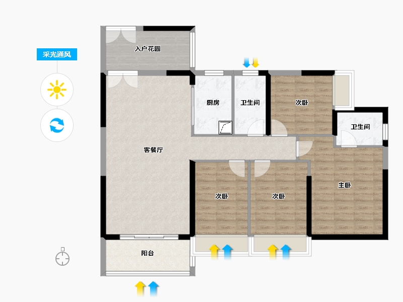 广东省-佛山市-中恒海晖城-114.65-户型库-采光通风